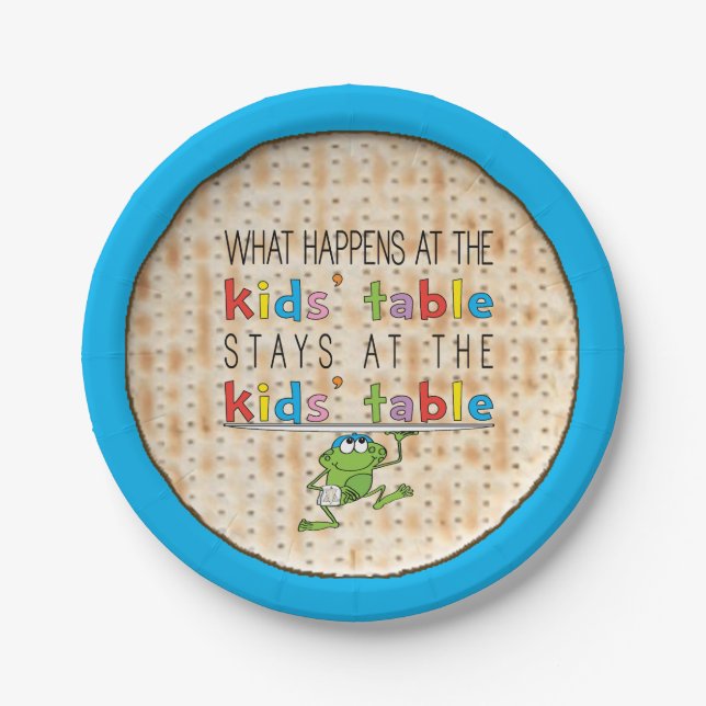Passover Paper Plate "The Kids' Table" Pattern (Front)