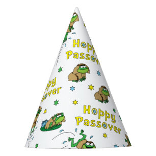 Passover Party Hat "Hoppy Passover Jumping Frogs"