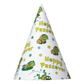 Passover Party Hat "Hoppy Passover Jumping Frogs"