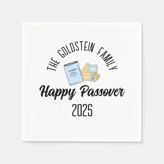 Passover Personalized Family Name  Napkin (Front)