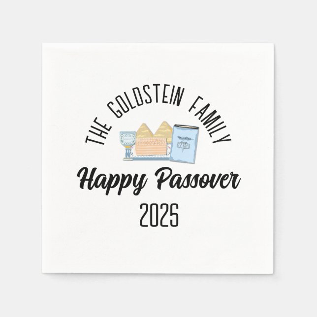 Passover Personalized Family Name  Napkin (Front)