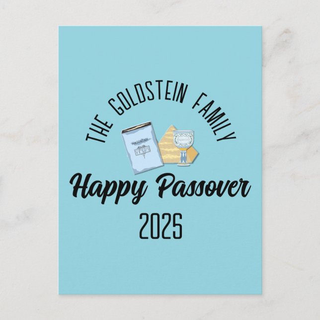 Passover Personalized Family Name   Postcard (Front)