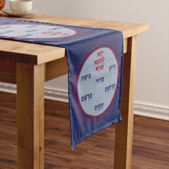 Passover - Pesach Seder Plate Decorative 16'x108' Long Table Runner (In Situ)