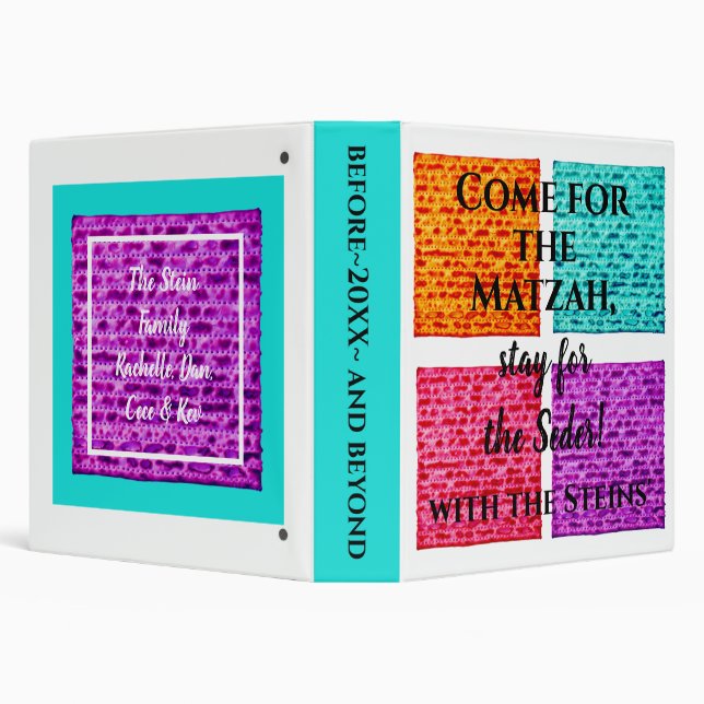 Passover Recipe Book Binder Colourful Matzah (Background)