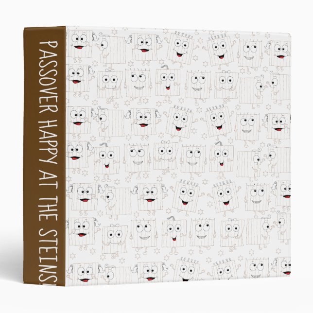 Passover Recipe Book Binder "Matzah Happy" (Front/Spine)