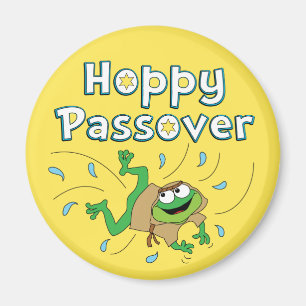 Passover Round Magnet "Hoppy Passover"