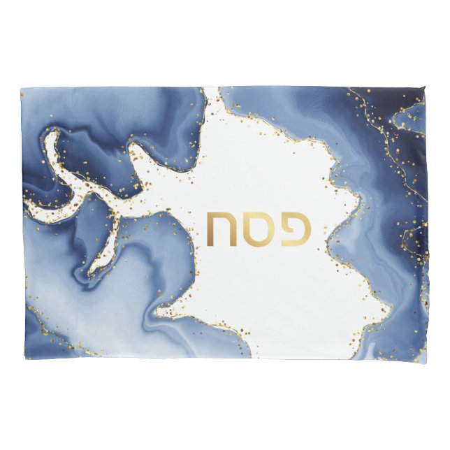 Passover Seder Blue Agate Personalized Pillowcase (Front)