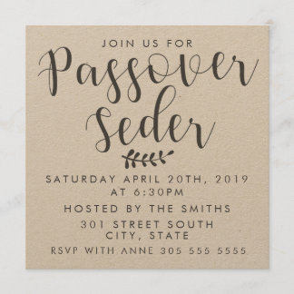 Passover Seder Kraft Invite
