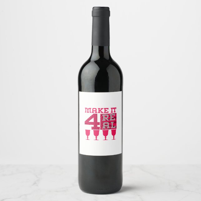 Passover Seder Make it 4 Real, the 4 cups of wine Label (Front)