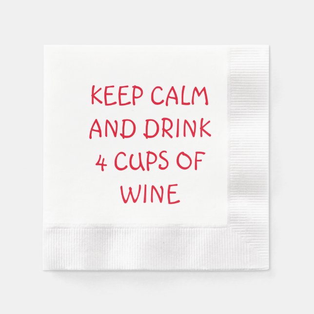 PASSOVER SEDER NAPKINS KEEP CALM AND DRINK 4 CUPS (Front)