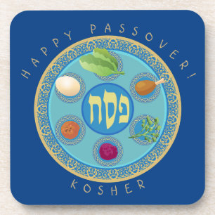 Passover Seder Plate Kosher Pesach Vintage Coaster