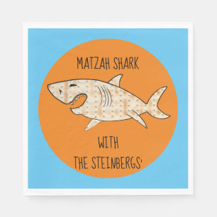 Passover Standard Napkins Matzah Shark Pattern