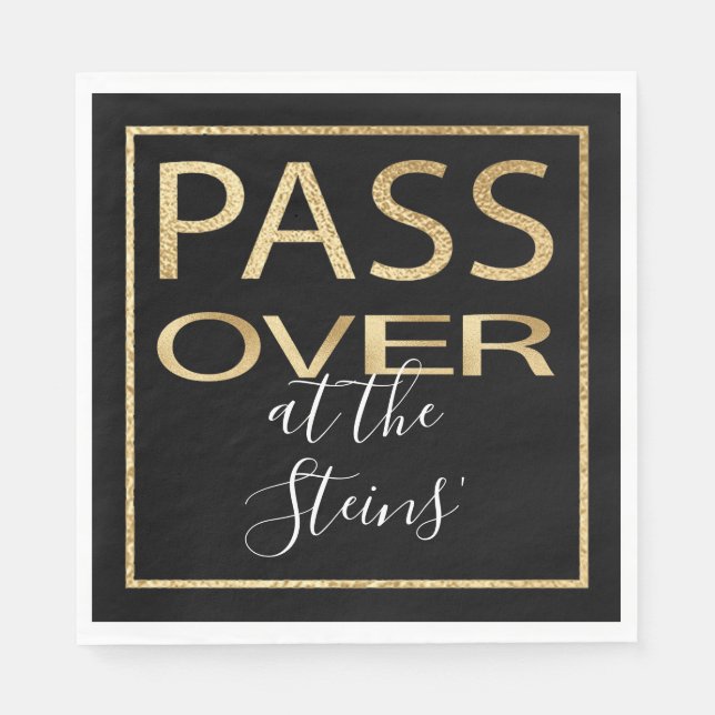 Passover Standard Napkins Passover Gold Pattern (Front)