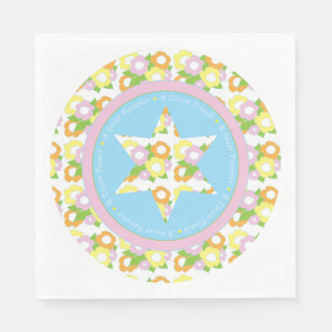 Passover Standard Napkins "Pastel Flowers" Design