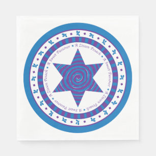 Passover Standard Napkins "Purple/Blue Design"