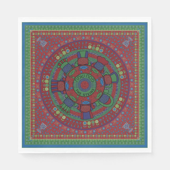 Passover Standard Napkins The Seder Table Pattern (Front)
