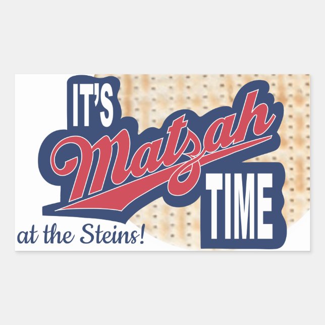 Passover Sticker Rectangle "It's Matzah Time" (Front)