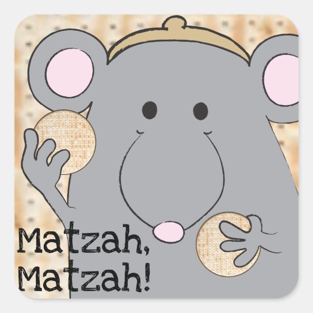 Passover Sticker Square "Matzah Matzah" (Front)