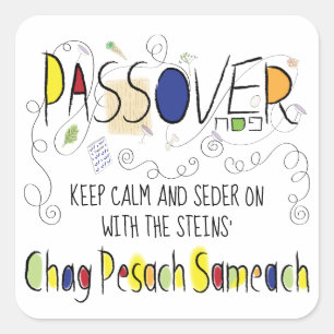 Passover Sticker Square "Seder On"