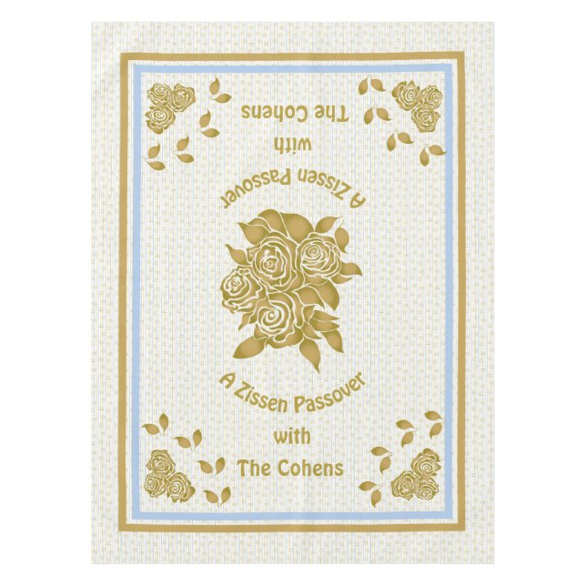 Passover Tablecloth "Personalized Seder Cloth" (Front)