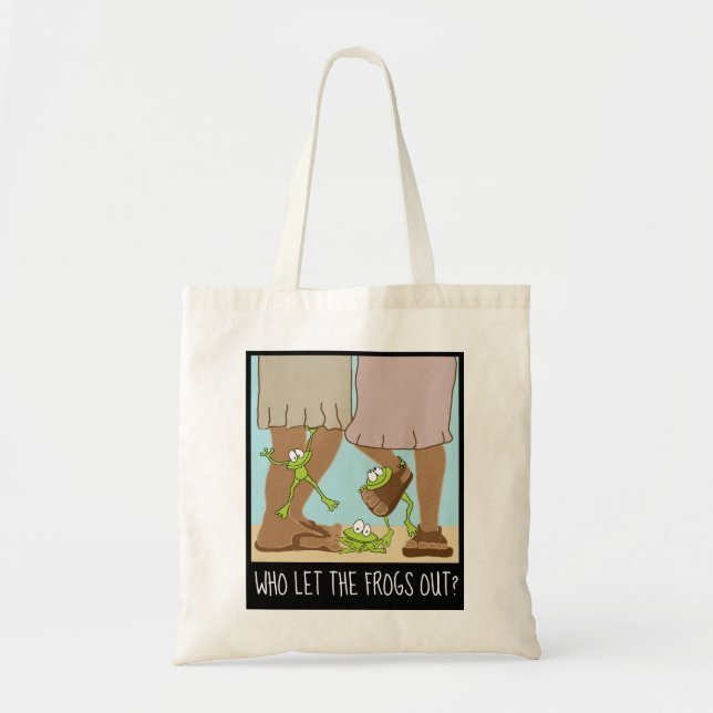 Passover Tote Bag Who let the frogs out? (Front)