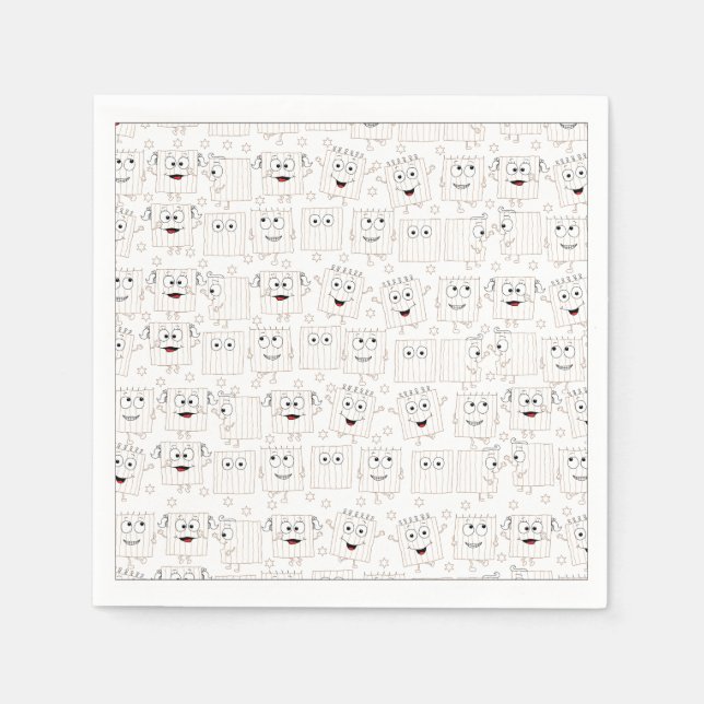 Passover White Cocktail Napkins Matzah Pattern (Front)