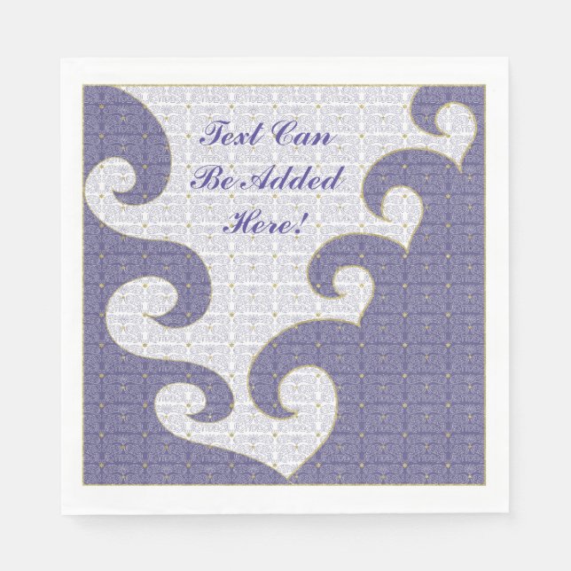 Passover White Standard Napkins "Gold Star/Purple" (Front)