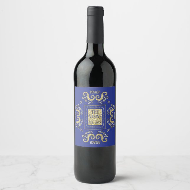 Passover Wine Bottle Label A Sweet Pesach (Front)