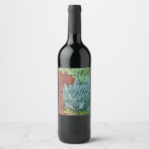 Passover Wine Bottle Label Beautiful Fleurs