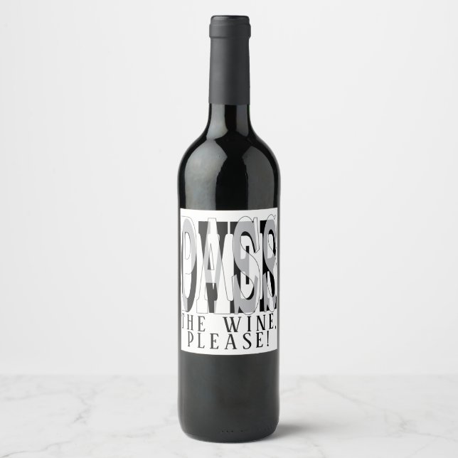 Passover Wine Bottle Label Passover the Wine (Front)