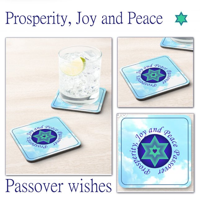 Passover wishes beverage coaster (Creator Uploaded)
