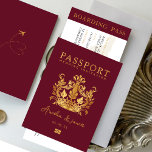 Passport Destination Wedding Faux gold invitation<br><div class="desc">Destination Wedding Passport Invitation faux Gold Foil ,  perfect for a destination wedding theme,  Travel Themed Wedding Invitation. To put the logo of any country or other changes please contact me.</div>