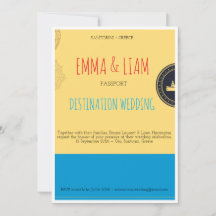 Passport Destination Wedding Invitation Santorini