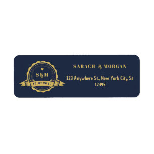 Passport Destination Wedding Monogram Navy Blue