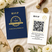 Passport Destination Wedding Monogram RSVP QR-Code