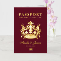 Passport Destination Wedding real Foil invitation