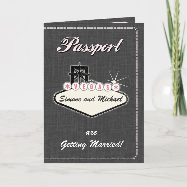 Passport Invitation or Save-the-Date LAS VEGAS (Front)