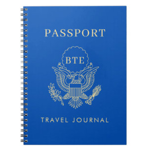 Passport Monogram Custom Text and Colours Notebook