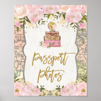 Passport Photos Floral Travel Miss to Mrs Map