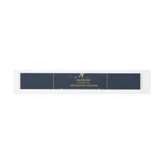 Passport Santorini Destination Wedding Invitation Belly Band