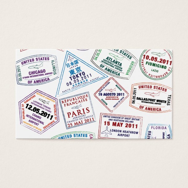 Passport Stamp Pattern Print (Front)