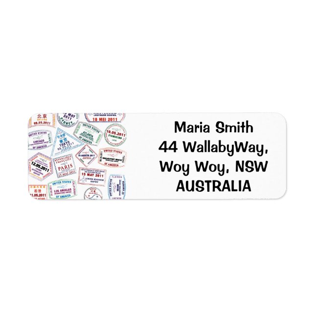 Passport Stamp Pattern Print (Front)