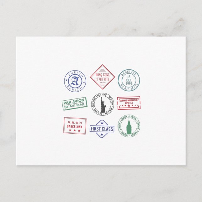 Passport Stamp Postcard (Front)
