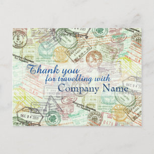 Passport stamp Travel PostCard-Thank you Postcard