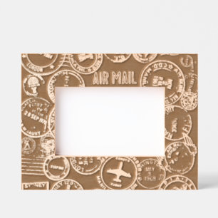 Passport Stamps Design Etched Picture Frame