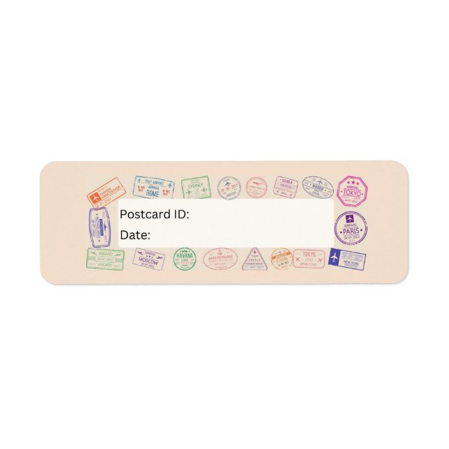 Passport Stamps Postcard ID Labels (Front)