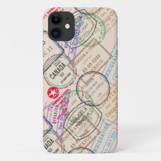 Passport Stamps Travel iPhone 11 Case
