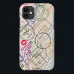 Passport Stamps Travel iPhone 11 Case<br><div class="desc">passport stamps travel themed case from Ricaso</div>