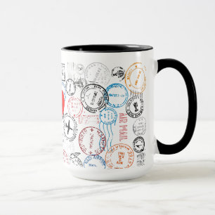 Passport Stamps Travel Design Mug
