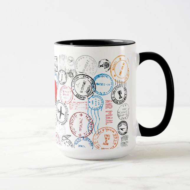 Passport Stamps Travel Design Mug (Right)